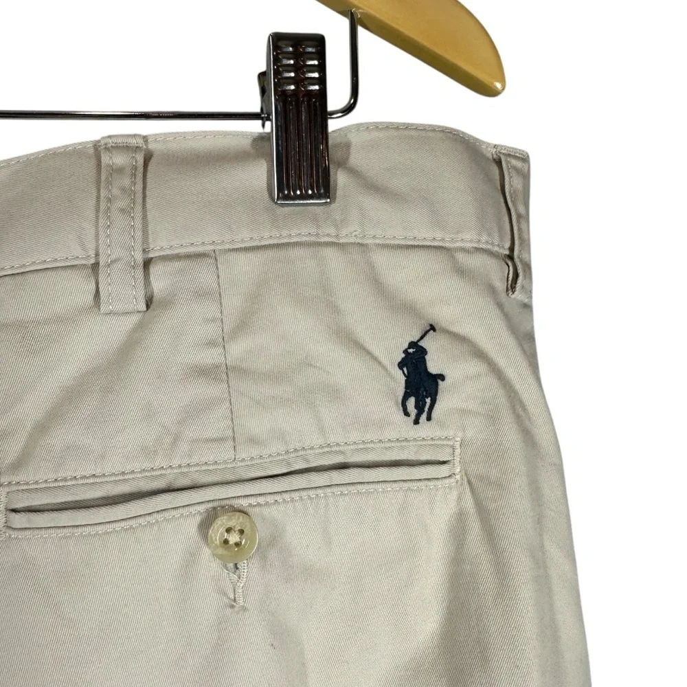 POLO RALPH LAUREN Men's 38 Tyler Cotton Tan Double Pleated Shorts